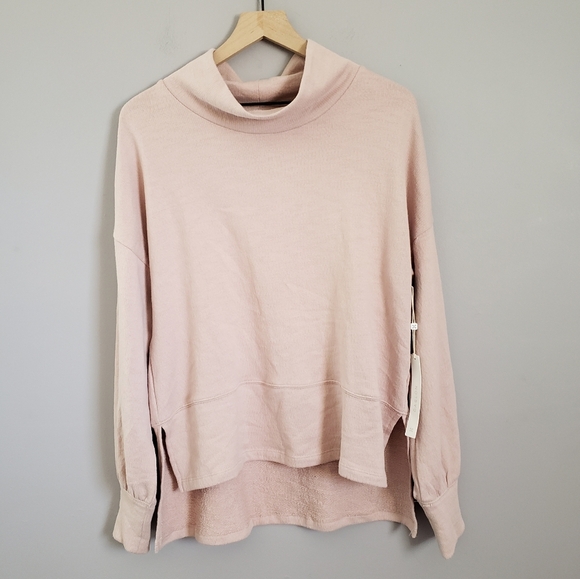 Caslon Blush Pink Terry Pullover Sweatshirt Mockneck SZ Medium - Picture 2 of 5